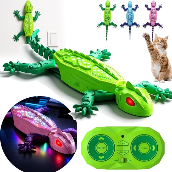 Remote Control Climbing Gecko Toy for Cats, Climbing Gecko Cat Toy that Climbs The Wall, Blue