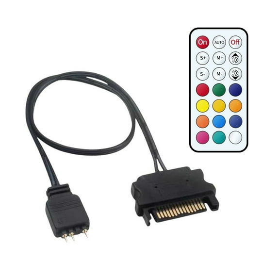 Remote Control Color Controller 15Pin Power 5V ARGB Adapter for PC