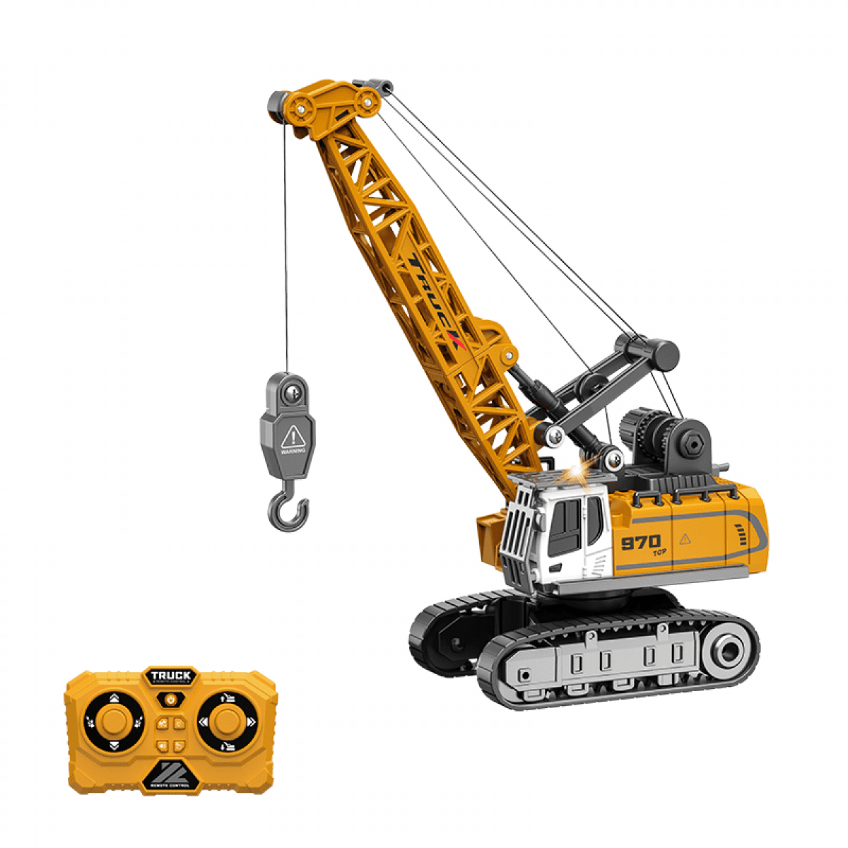 Remote Control Construction Crane Crawler 1/64 Truck Toys with 3 Speed, Lights & Sound for Kids Age 3 4-7 8 9 10 Christmas Birthday Gifts