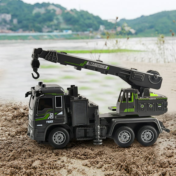 Remote Control Engineering Truck 1:32 Scale | Four-Way Lighting | Simulation Construction Vehicle | Built-In Battery | Realistic Effects | Plastic | 20x7x11cm | Durable Sturdy Design