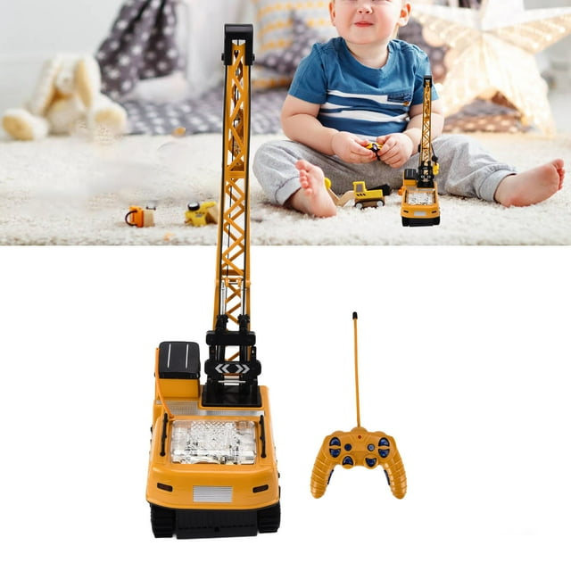 Remote Control Crane Toy, Plastic Truck Crawler Tower Crane Flexible 12
