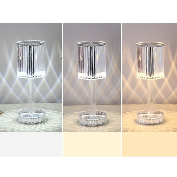 Remote Control Crystal Table Lamp Touch Sensor Night Light with Color Changing Modes - Shade Romantic Gift for Bedroom Decor(Three Colors)