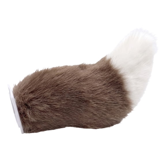 Remote Control Cute Fuzzy Wagging Moving Tail Rechargeable Vehicle Electric Tail Universal Easy To Install for Auto Trunk Charm Cosplay Accessory (Khaki White)