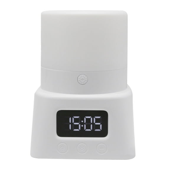 Remote Control Desk Lamp with Clock, 2400mAh Rechargeable Battery and Eye Protection Soft Light for Reading Study Bedside, Adjustable Color Ambient Night Light