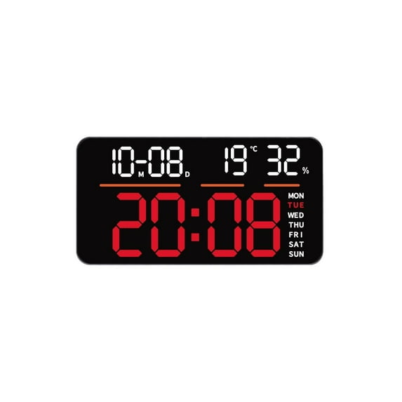 Remote Control Digital Wall Clock LED Display Date Temperature Countdown Timer