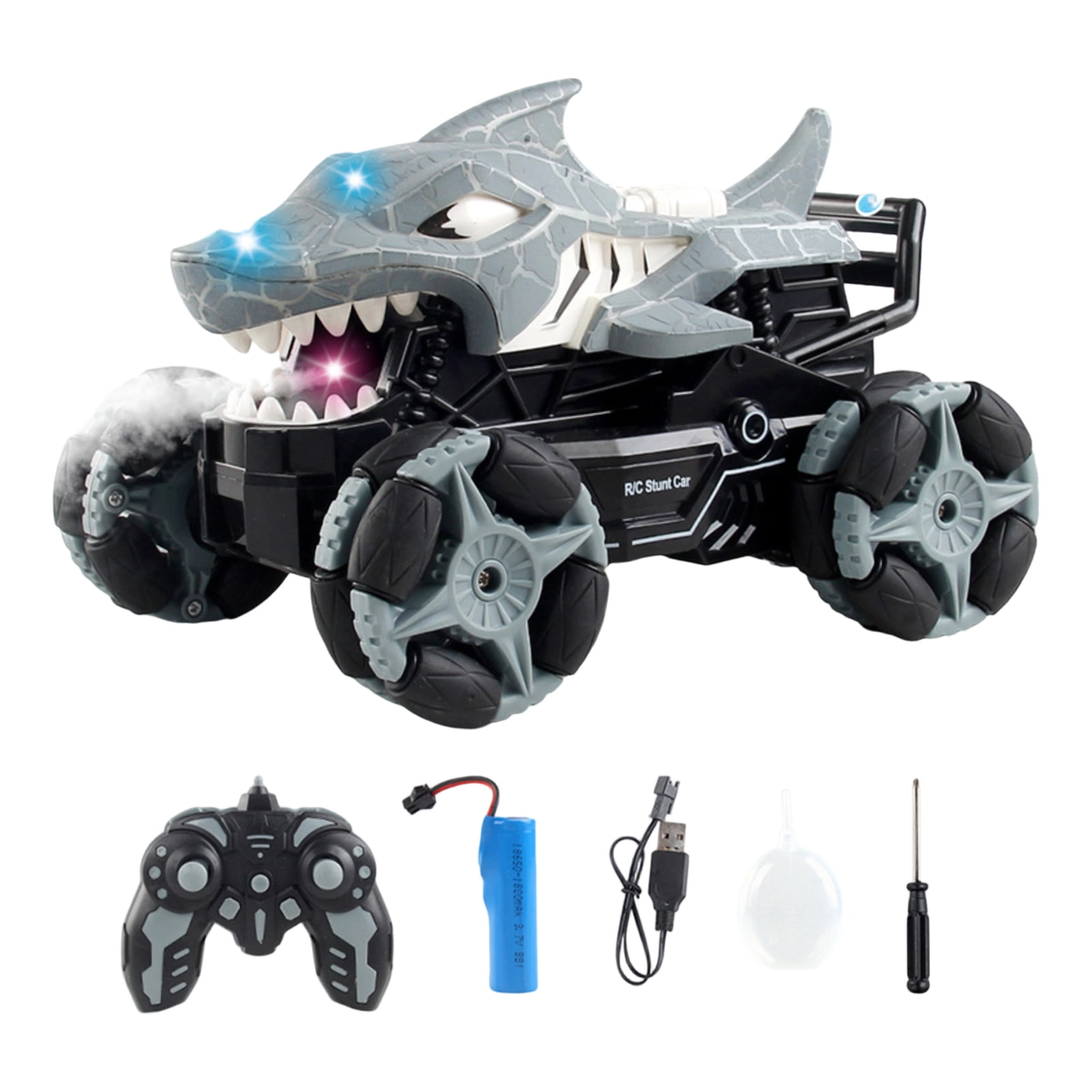 Remote Control Dinosaur Car For Men - Rechargeable RC Dinosaur Toy with Lights and Sounds - Birthday Gift Electric/Robot Dino Vehicle, D, 1Pcs