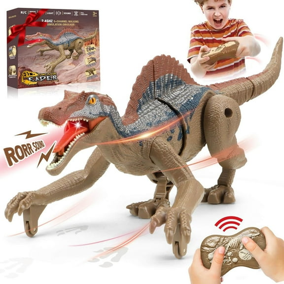 Remote Control Dinosaur Toys for Kids 3-5, Rechargeable Walking Robot Dinosaur Jurassic Toys, 2.4GHz RC Dinosaur Toys with Sound and light for Christmas Boys Girls 3+