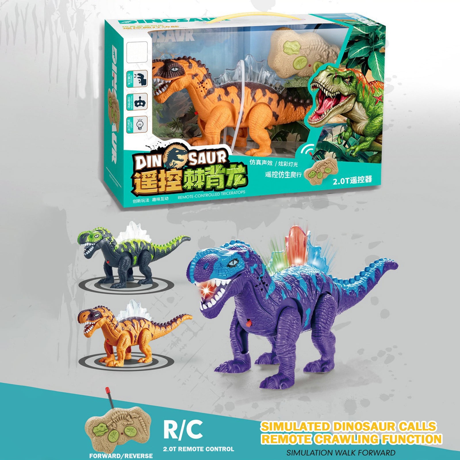 Remote Control Dinosaur Toys Kids - Jurassic Velociraptor Toys Imitates ...