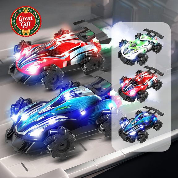 Remote Control Drift Stunt Car with LED Lights, 360 Degree Rotating All Direction RC Racing Car, Rechargeable Toy for Indoor Outdoor, Christmas Birthday Gift for Kids Boys Girls Ages 6+