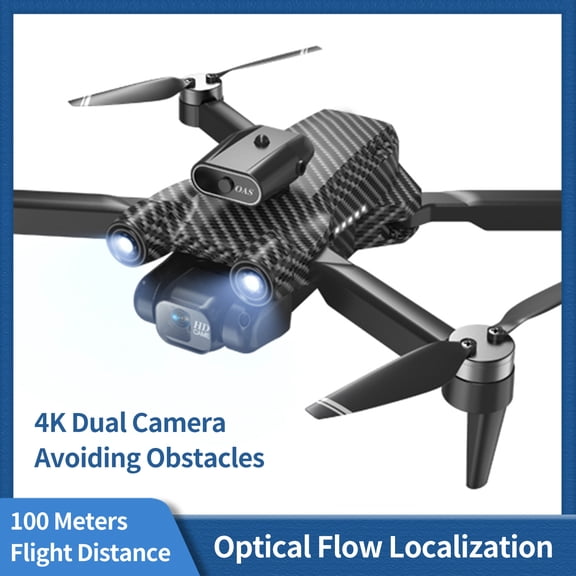 Remote Control Drone With Camera 4K Dual Camera 360 Infrared Obstacle Avoidance Brushless Motor Optical Hover Remote Control Quadcopter For Kids Adults 3 Battery