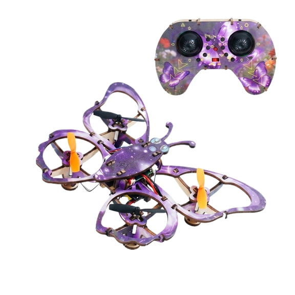 Remote Control Drone, DIY Wooden Butterfly Shaped, 1 Pack Kit, STEM Educational Hobby Building for Kids Beginners