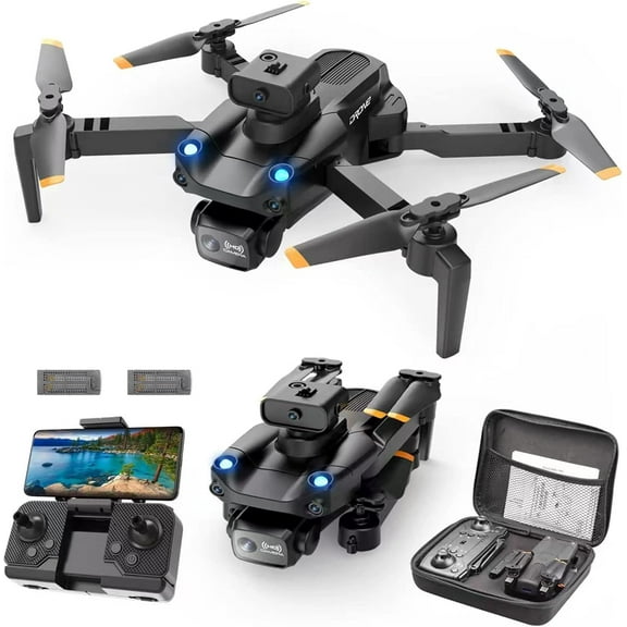 Remote Control Drone with Daul Camera 4K 5-Sides Obstacle Avoidance 5GWIFI FPV Foldable Quadcopter with Storage Bag