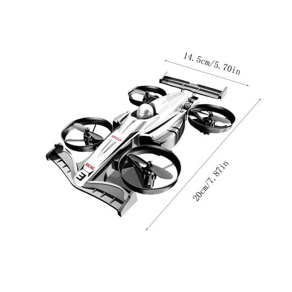 Remote Control Dual Mode Drone Land Sky Stunt Drift Rc Car 4 Axis Quadcopter Aircraft with Spare Blades Ready To Fly Gift for Hobbyists Teens Black