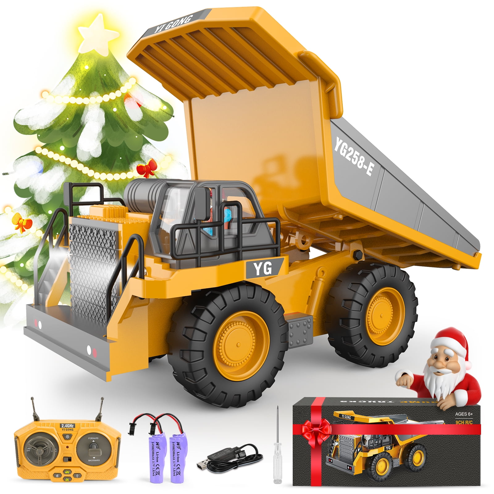 Remote Control Dump Truck,RC Truck Toy for Kids,9 Channel Construction