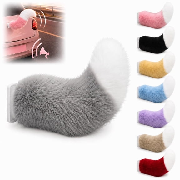 Remote Control Electric Car Tail, 3 Modes with Vibration Wagging, Cute Fuzzy Wagging Moving Tail for Car Exterior Decoration, Rechargeable Moving Car Tail, Universal Fit Vehicle Exterior Accessory