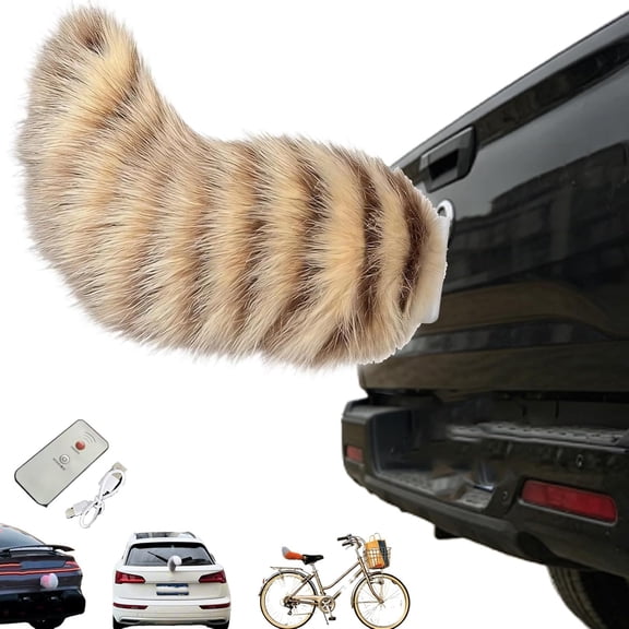 Remote Control Electric Car Tail, 3 Modes with Voice & Vibration Wagging, 11 Colors Rechargeable Moving Car Tail for Life Lovers and DIY Car Decoration Enthusiasts (A)