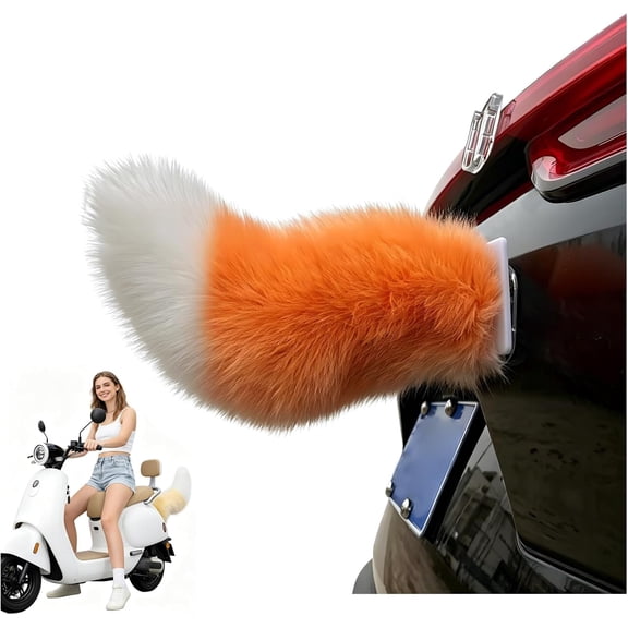 Remote Control Electric Car Tail, Adorable Cat Tail for Car, Rechargeable Plush Animal Moving Tails, USB Rechargeable, Fluffy Wagging Ornament, Universal Fit for Auto Trunk Bumper Decoration (#02)
