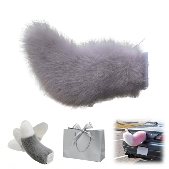 Remote Control Electric Car Tail – Adorable Fluffy Cat Tail for Car, Rechargeable Wagging Action, USB Powered, Universal Fit for Trunk Bumper Decoration（Purple1PCS）