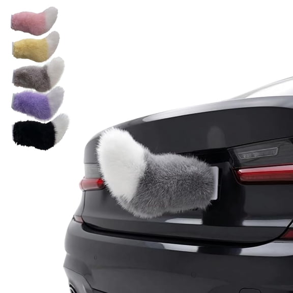 Remote Control Electric Car Tail,Cute Fuzzy Wagging Moving Tail for Car Exterior Decoration,USB Rechargeable Furry Tail with Adjustable Speed,Universal Fit Vehicle Exterior Accessory