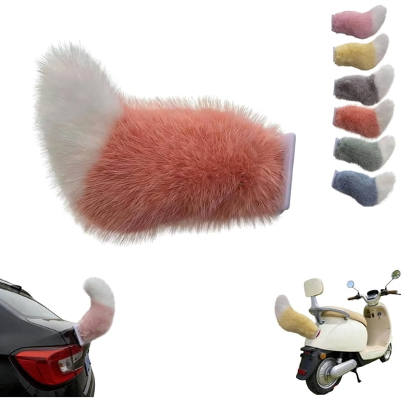 Remote Control Electric Car Tail, Faux Wagging Tail with Remote, 3 Control Methods Voice Remote and Pat, Electric Wagging Animal Tail Motorcycle Decorative for Scooter and Cars (Red)