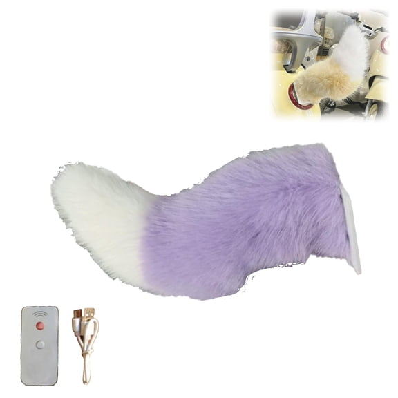 Remote Control Electric Car Tail, Rechargeable Fuzzy Wagging Ornament, Animated Auto Trunk Charm & Faux Fur Cosplay Accessory