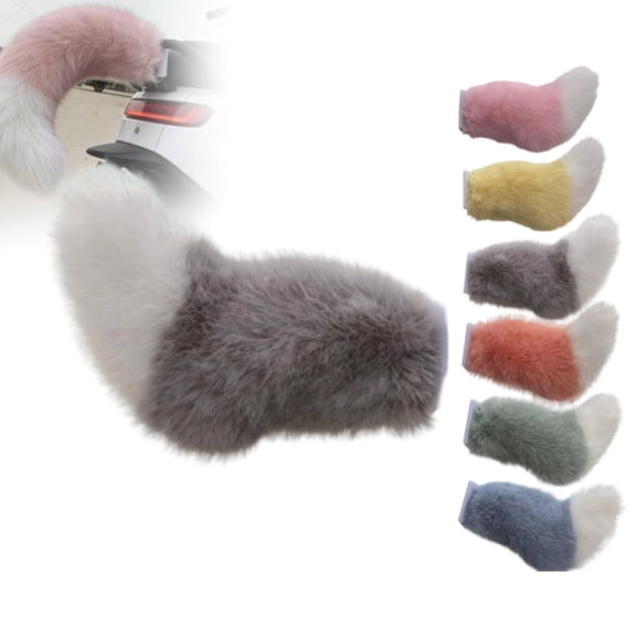 Remote Control Electric Car Tail | Rechargeable Plush Wagging Moving Tail for Auto Exterior Decoration, Cute Fuzzy Trunk Charm for Cosplay & Party, Universal Fit for All Vehicles