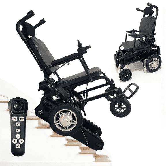 XRELIATECH Remote Control Electric Wheelchair,Motorized Crawler Stair Climbing,396Lb Capacity,Lightweight Foldable for Senior Elderly Travel Daily Use