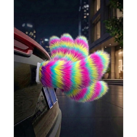Remote Control Electric Wiggle Car Tail, Rechargeable Plush Animal Moving Tail Decoration, Cute Fluffy Auto Trunk Bumper Charm, Universal Fit Electric Tail Accessory for Vehicle Aesthetics (Style-E)