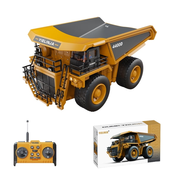 Remote Control Excavator, 15 Channel RC Construction Vehicle Toys, Rechargeable Optional Head Replacement RC Engineering Car Gifts for Kids Boys