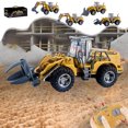 thumbnail image 1 of Remote Control Excavator Toy 4-Channel | Engineering Vehicle | 360掳 Rotation | Powerful Digging Arm | ABS Plastic | Yellow | With Lights | 26x9x10cm | 1 Piece | Construction RC Car, 1 of 8