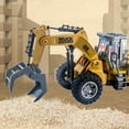 thumbnail image 1 of Remote Control Excavator Toy 4-Channel | Engineering Vehicle with Lights | 360掳 Rotation | Heavy Duty Digging Arm | ABS Plastic Construction | 26x9x10cm | Yellow | 1 Piece Pack, 1 of 8