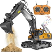 Remote Control Excavator Toy for Boys 6-11 yrs Old,11-Channel RC Excavator Toy,with Metal Shovel,2.4Ghz RC Construction Vehicle,Ideal Gifts for Kids on