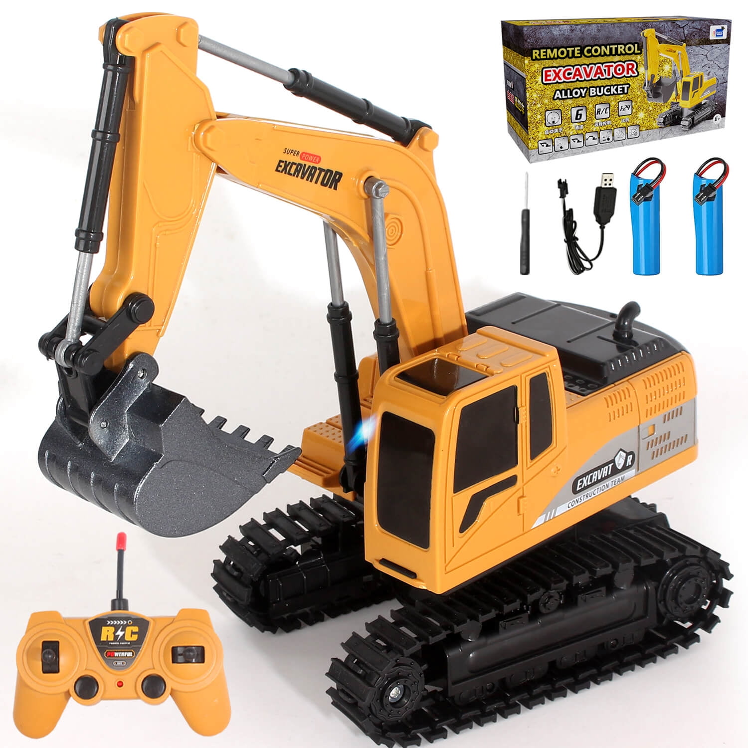 Metal toy excavator remote control hotsell