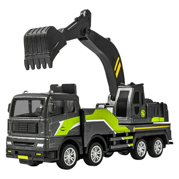 Remote Control Excavator, Toys for Boys Age 6-12, Rechargeable 11 CH RC Construction Vehicles Truck with Sound Light Metal Shovel, Birthday for Kids 7 8 9 10+ Year Old(2.4 GHz)