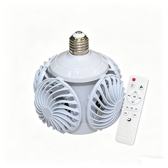 Remote Control Fan Light 20W 2-in-1 Cooling & Lighting with E27 Socket for Home Store Dining Car Stall