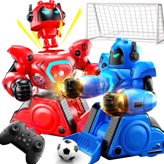 Remote Control Fighting Robots Set of 2, RC Ejecting Battle Robot with Adjustable Sound & Light, Fun Electronic Battle Bots Toys