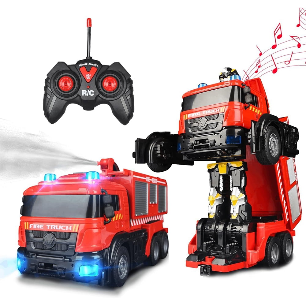 Remote Control Fire Truck With Led Sounds, RC Fire Truck Car Toy, One