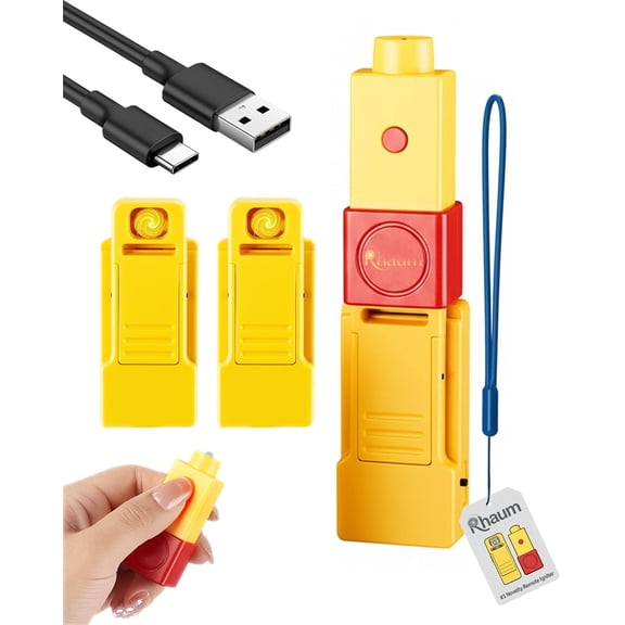 Remote Control Firework Igniter, Remote Controlled Fireworks Igniter with 32 Feet Range, USB Rechargeable Flameless Lighter, Split Style Ignition System with LED Light for Outdoor BBQ(1 to 2)