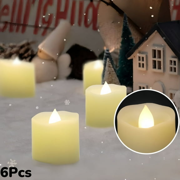 Remote Control Flameless Candles with Timer, 6/9/12 Pack Ultra-Realistic Flickering LED Tea Lights for Home Decor, Wedding, Centerpiece (White/Warm White)