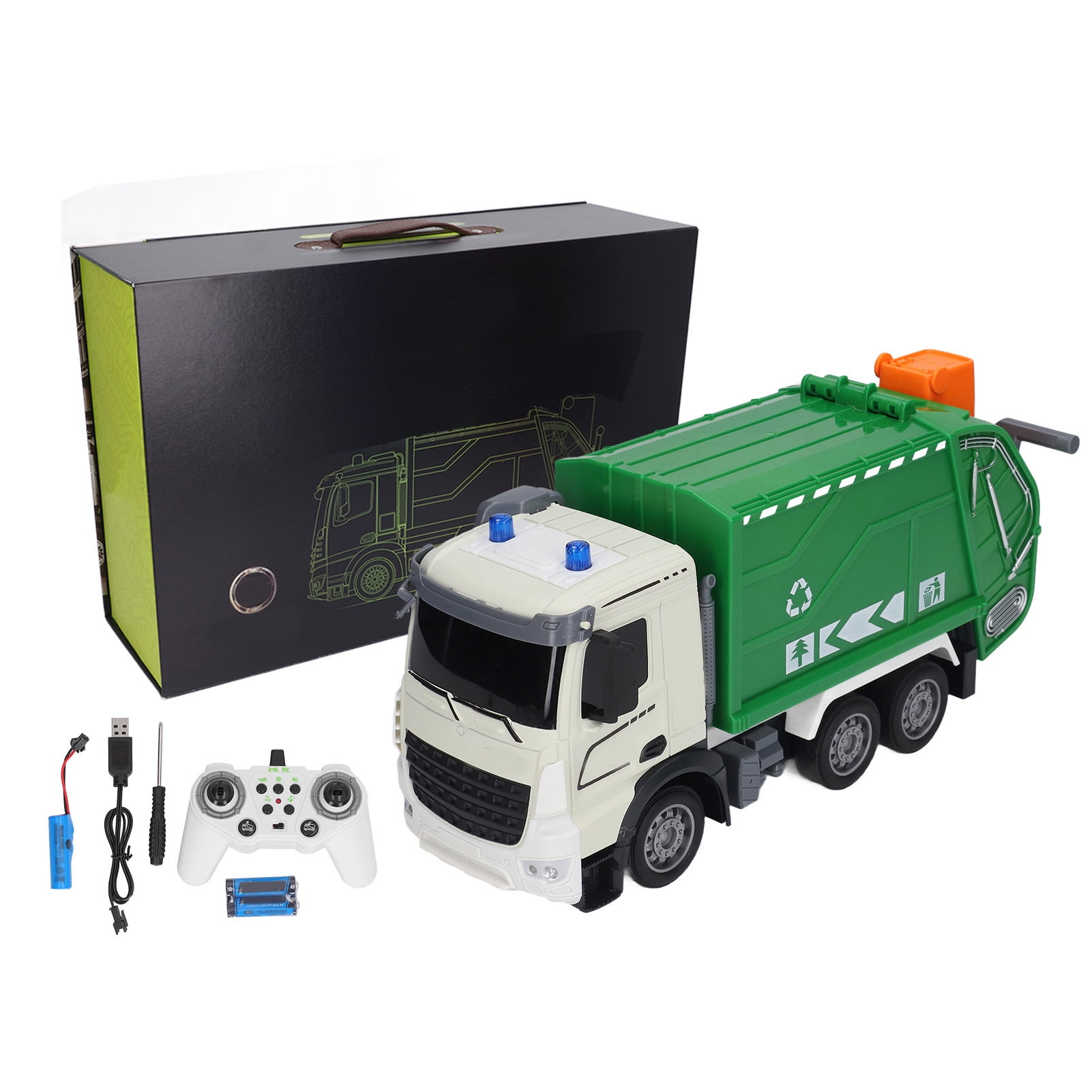 Remote Control Garbage Truck Toy With Sound Light Safe USB Charging Car
