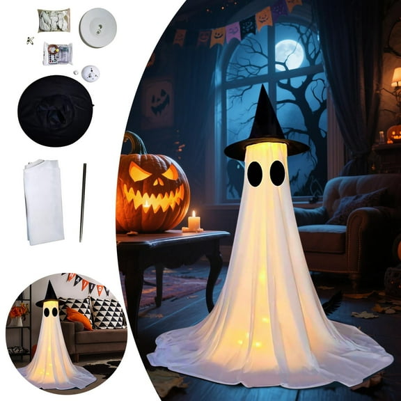 Remote Control Halloween Ghost Lamp - 7ft Telescoping Scare Pole with 8 Light Modes | Outdoor/Indoor Animated Decor for Haunted Yards & Party Entryways