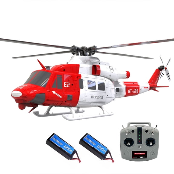 Remote Control Helicopter with GPS, E2 UH-1Y 2.4G 6CH Dual Brushless Direct Drive RC Simulation Helicopter Model with Lidar Positioning, Military RC Aircraft Outdoor