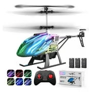Remote Control Helicopter, RC Helicopters with 7 Colors Light, 2 Modular Battery for 24 Min Play, Altitude Hold, One Key take off/Landing, 2.4GHz Aircraft Indoor Flying Toy for Boys Girls