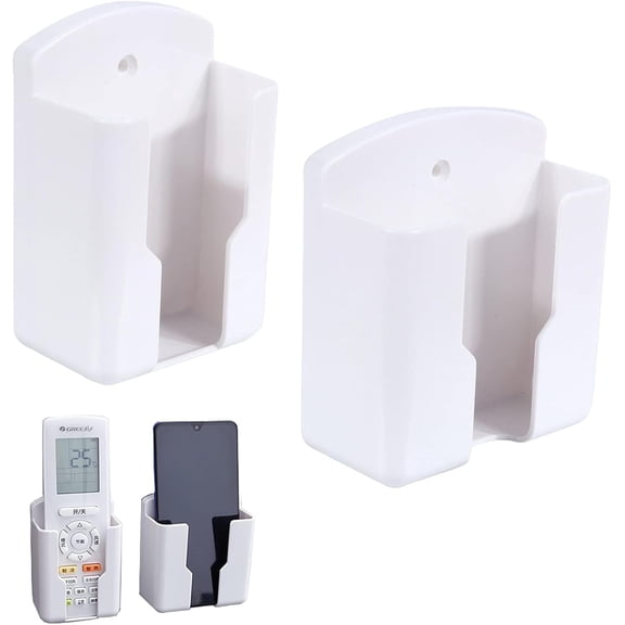 Remote Control Holder, 2 Pcs Wall Mounted Remote Control Organizer, Self-Adhesive Holders, Universal Storage Box for Air Conditioner Controller