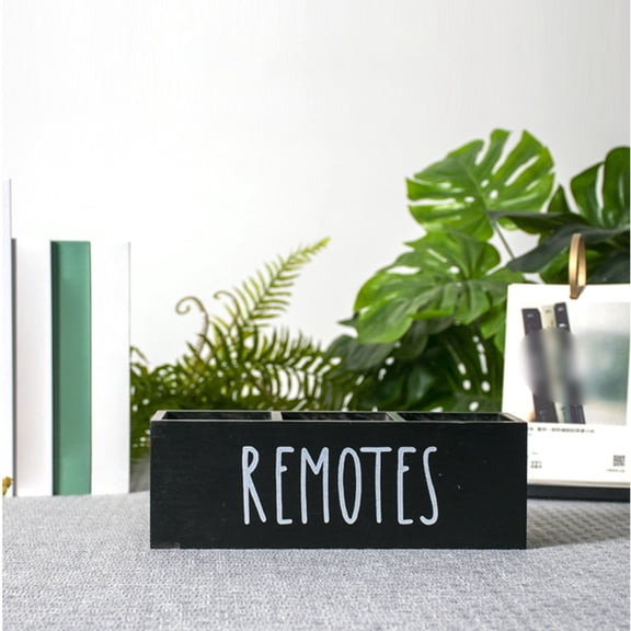 Remote Control Holder 3 Compartments TV Remote Holder Remote Organizer Caddy For Table Nightstand Wooden Bedside Remote Desk Organizer For Media Controllers Supplies