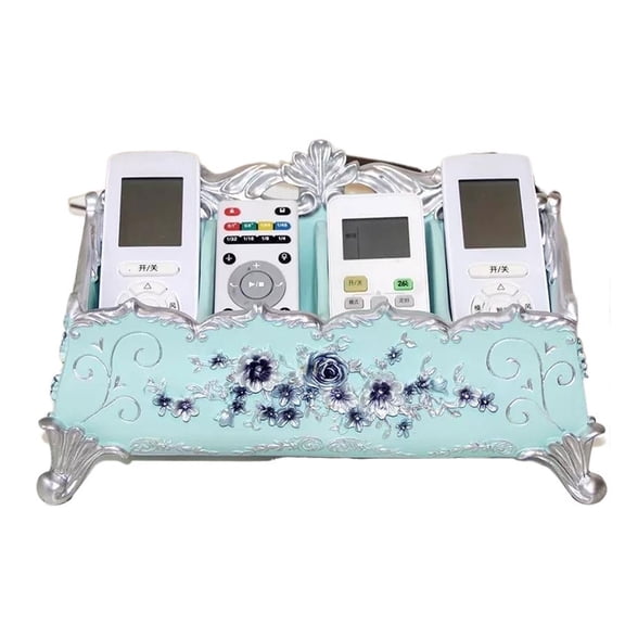 Remote Control Holder with 4 Compartments, TV Remote Caddy Storage Box,Desktop Organizer Store Controller,Glasses,Brush,Media Player,Pen,Space Saver for Bedside Table, Coffee Table,Office Desk