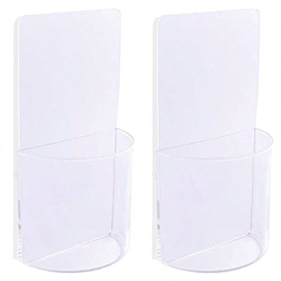 Remote Control Holder Wall Mount Damage-Free 2 pack Clear Adhesive Remote Holder For Bed Sturdy Storage Box To Hold Remotes Eyeglasses Pen Key For RV Bedroom office
