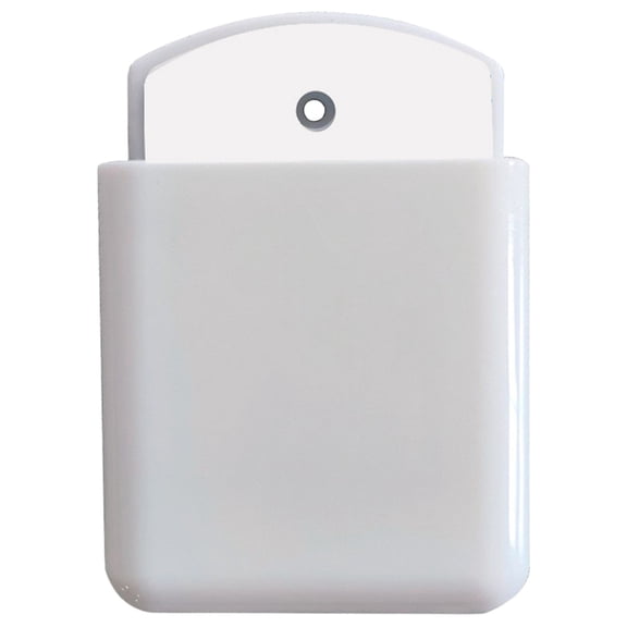 Remote Control Holder, Wall Mount Storage Box, Adhesive Phone Charging Organizer, Pen Media Storage Box, Hole- Free Sticky Remote Control Holder for Home Livingroom, Office, 1Pc(White,2.5x1.4x3.9")