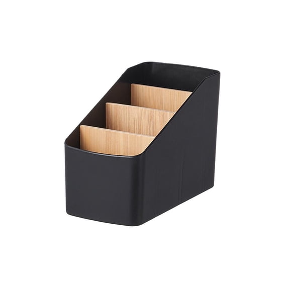 Remote Control Holder for Table, 3-Compartment Desk Organizer for Remote Controls, Pens, Keys, Phone and Makeup