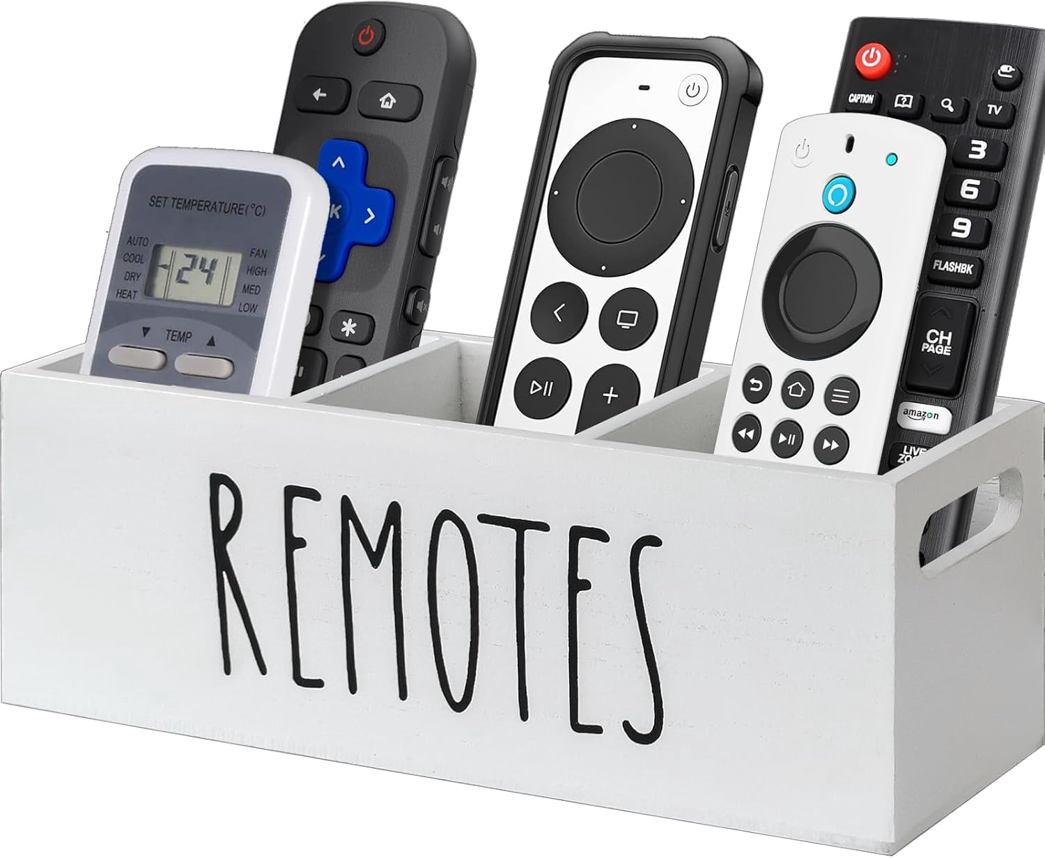 Remote Control Holder for Table, Wooden TV Remote Holder, Remote ...